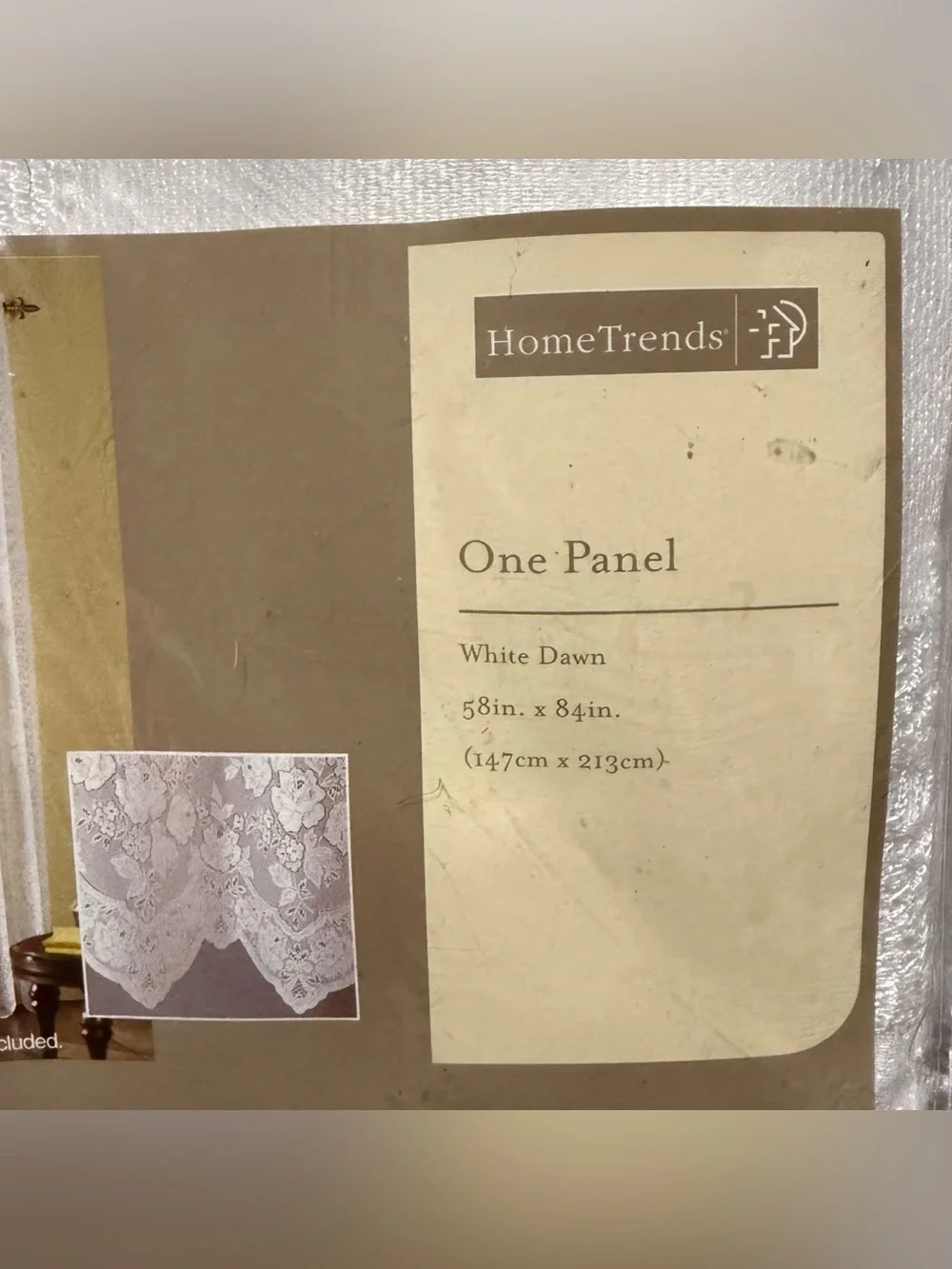 Home Trends Lace Curtain Panel, White Dawn, 58x84” Lot Of 2